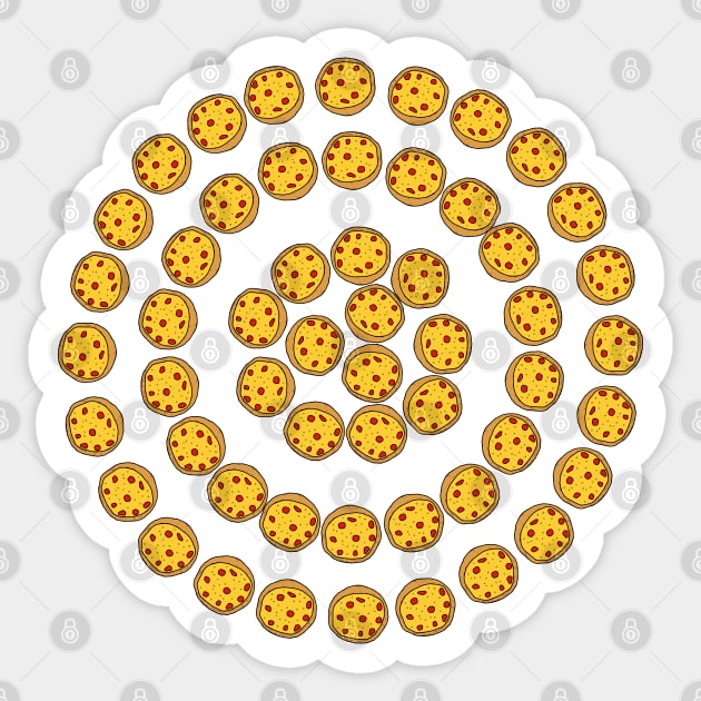 Pepperoni Pizza Circle Food Sticker by ellenhenryart